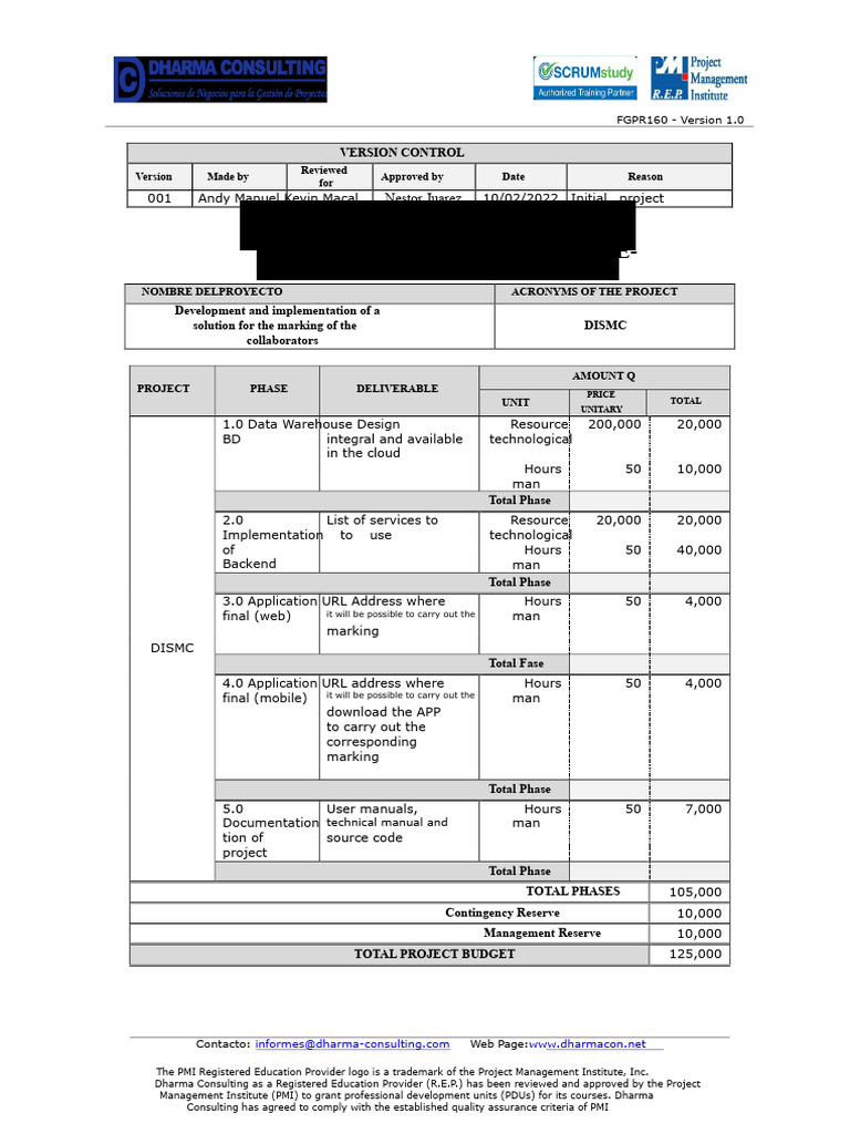 Project Budget Breakdown for DISMC | PDF | Information Technology ...