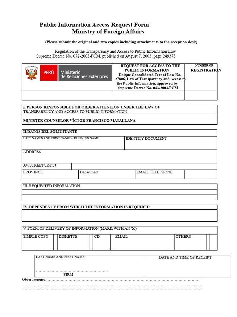 Public Information Access Request Form | PDF