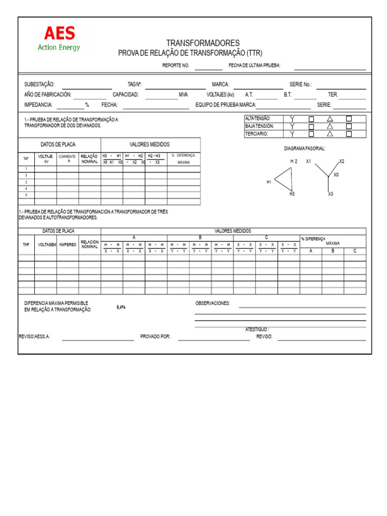 Formato TTR | PDF | Transformador | Cantidad