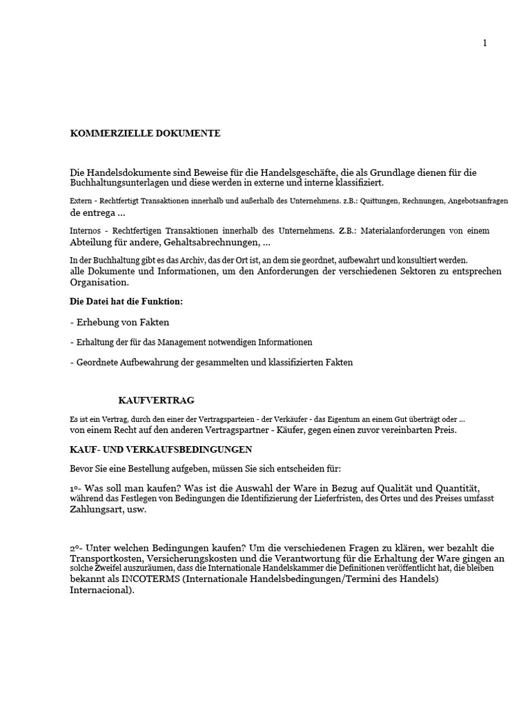 Handelsdokumente | PDF