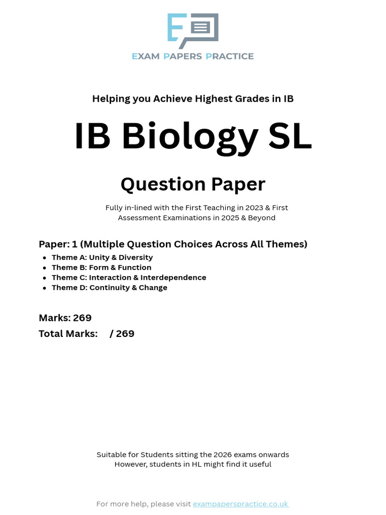 IB Biology SL Exam Preparation Guide | PDF | Cellular Respiration ...