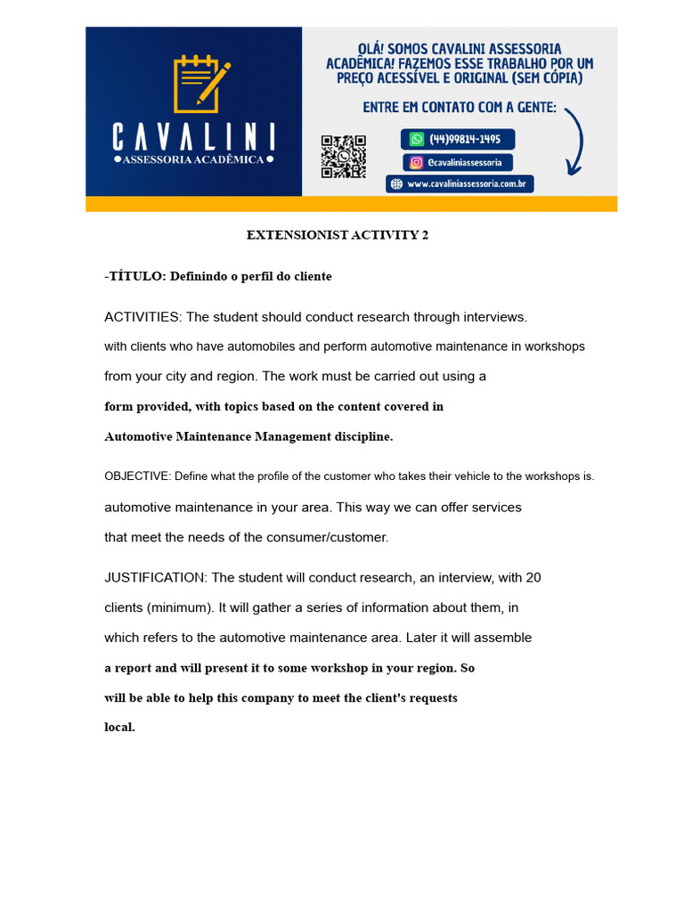 Customer Profile for Auto Services | PDF | Auto Mechanic