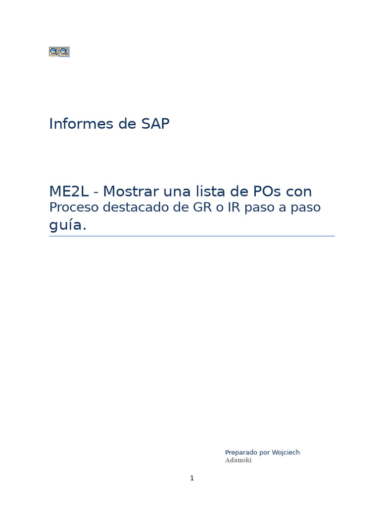 Guía de Informes ME2L en SAP | PDF | Archivo de computadora | Microsoft ...
