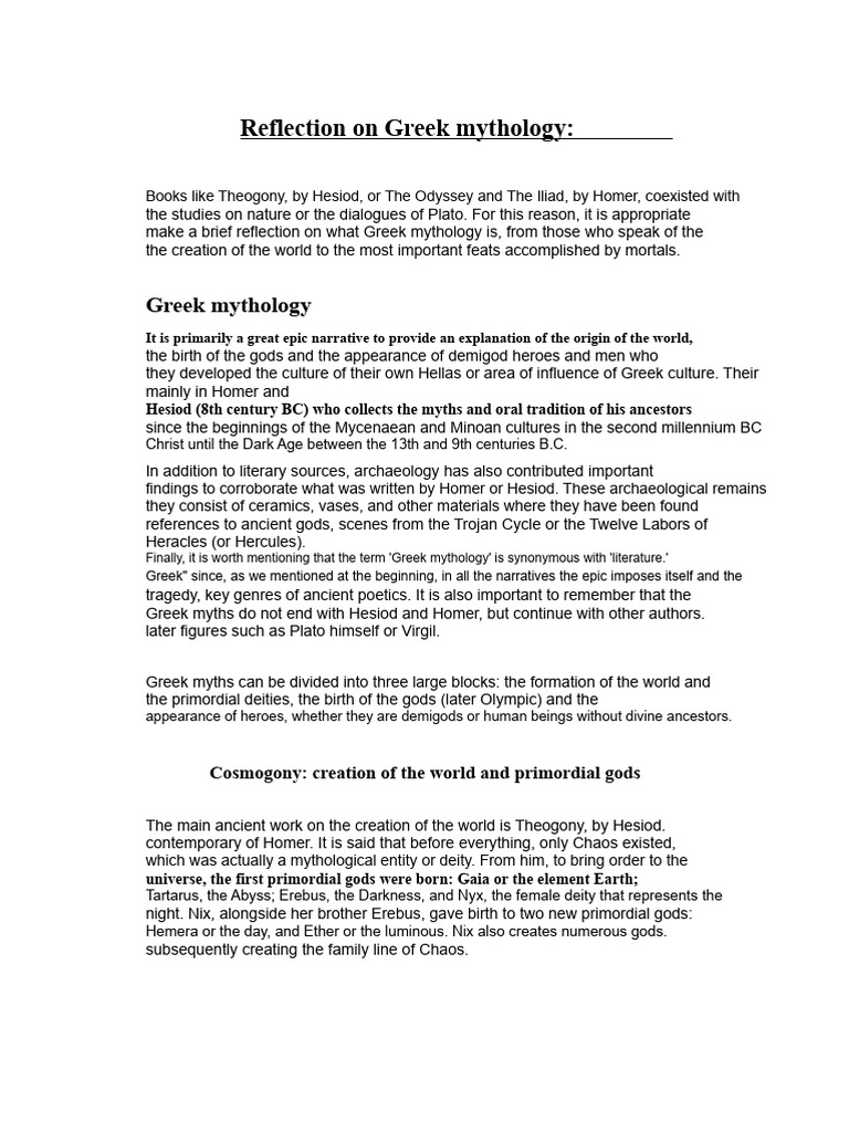 Overview of Greek Mythology and Literature | PDF | Greek Mythology ...