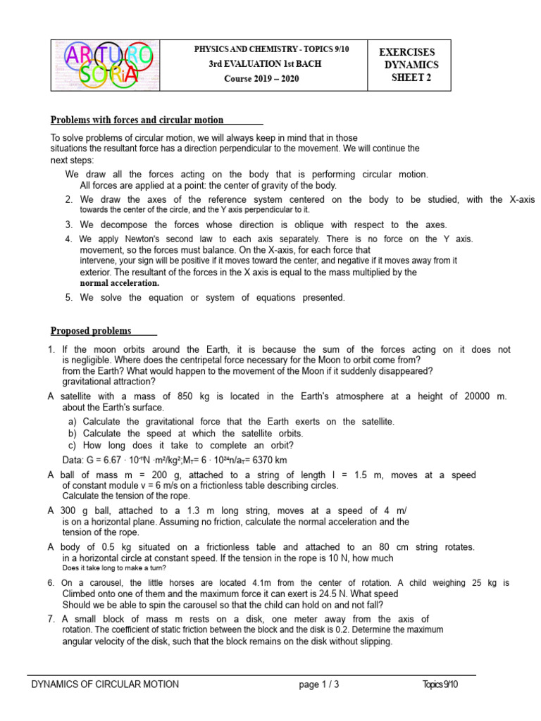 Circular Motion Dynamics Exercises | PDF | Force | Friction