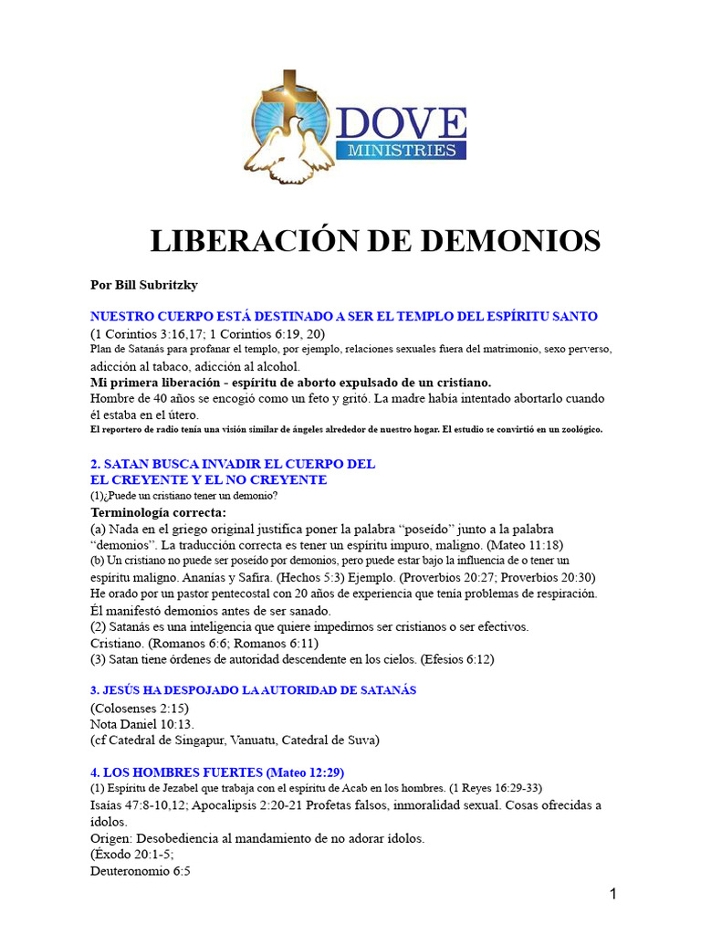 Liberación de Demonios y su Influencia | PDF | Demonios | Satán