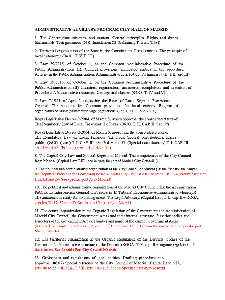 Agenda City Council of Madrid | PDF | Employment | Decree