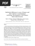 Humor Styles Questionnaire Overview | PDF | Humour | Laughter