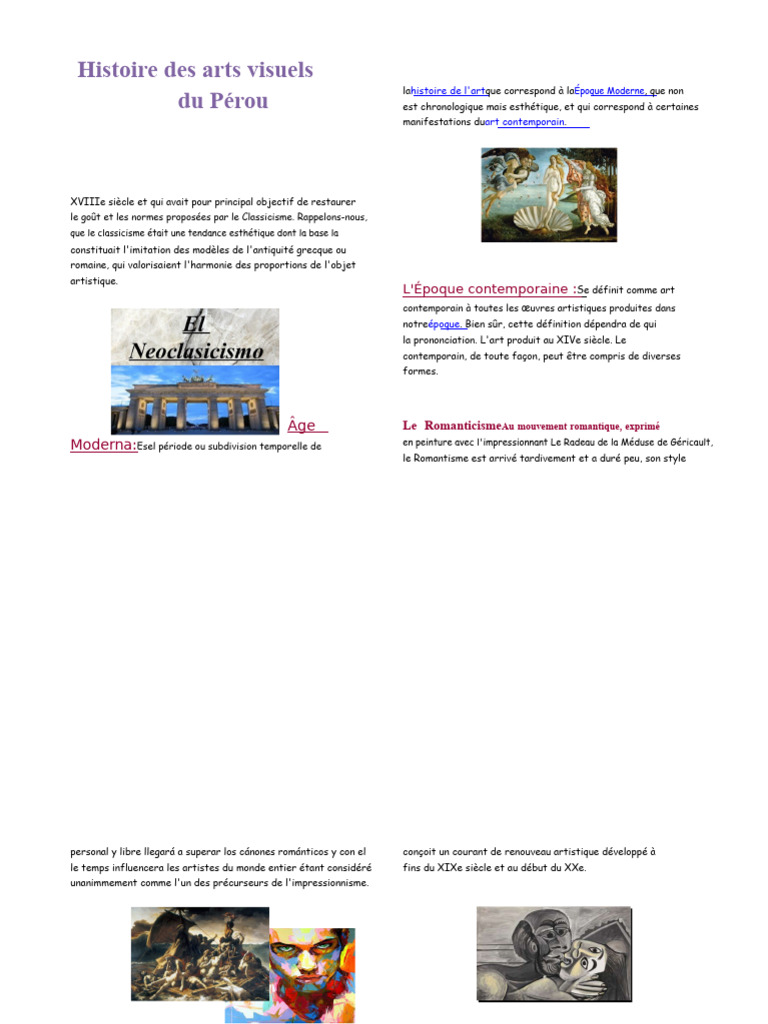 Histoire des arts visuels au Pérou | PDF | Romantisme | Histoire de l'art