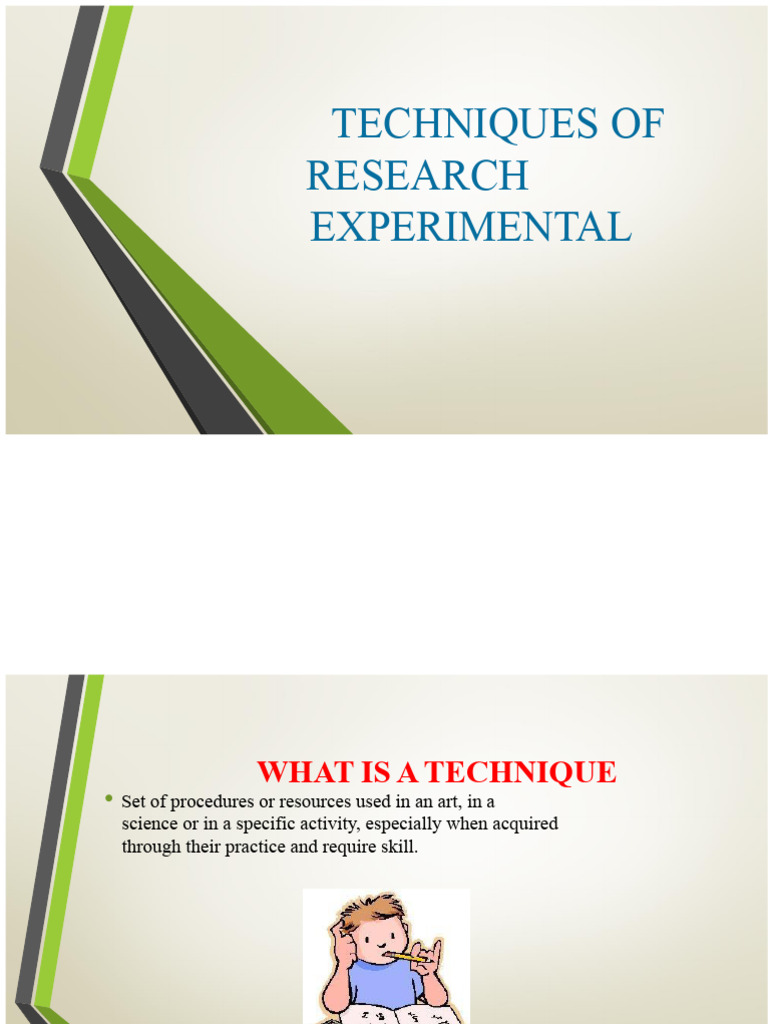 Experimental Research Techniques Guide | PDF