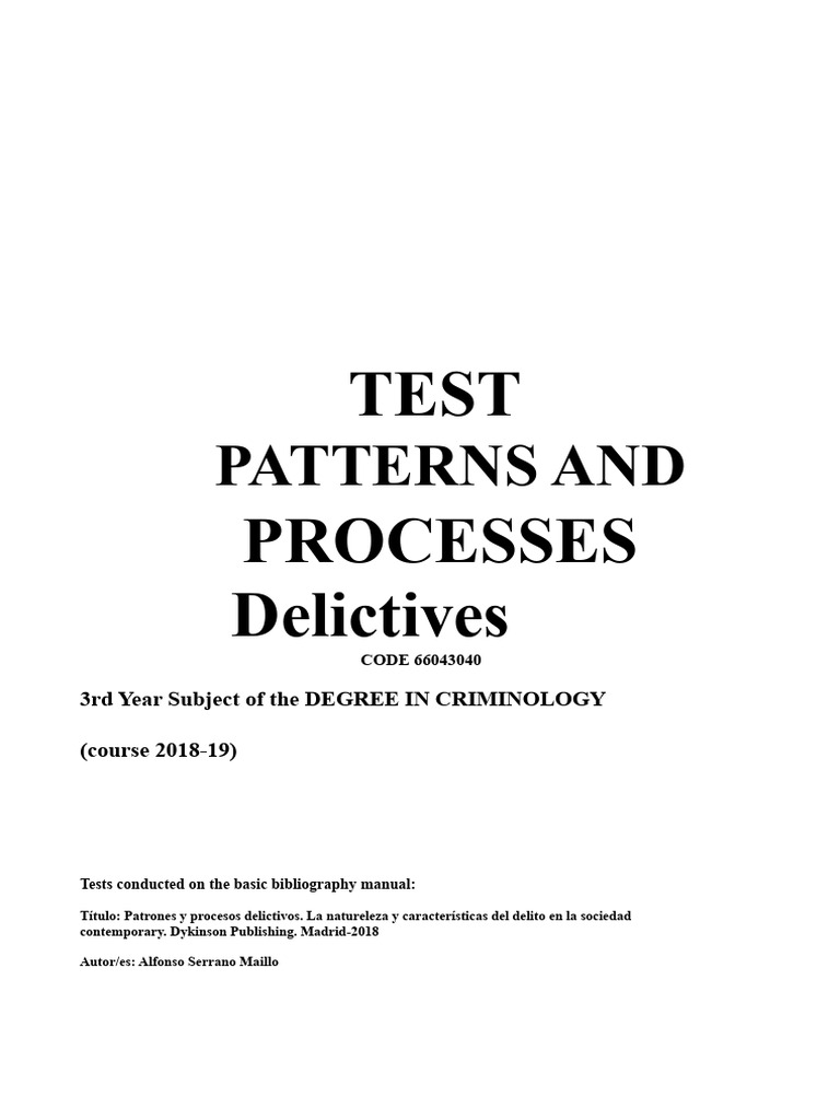 Test Patterns and Criminal Processes | PDF | Crimes | Crime & Violence