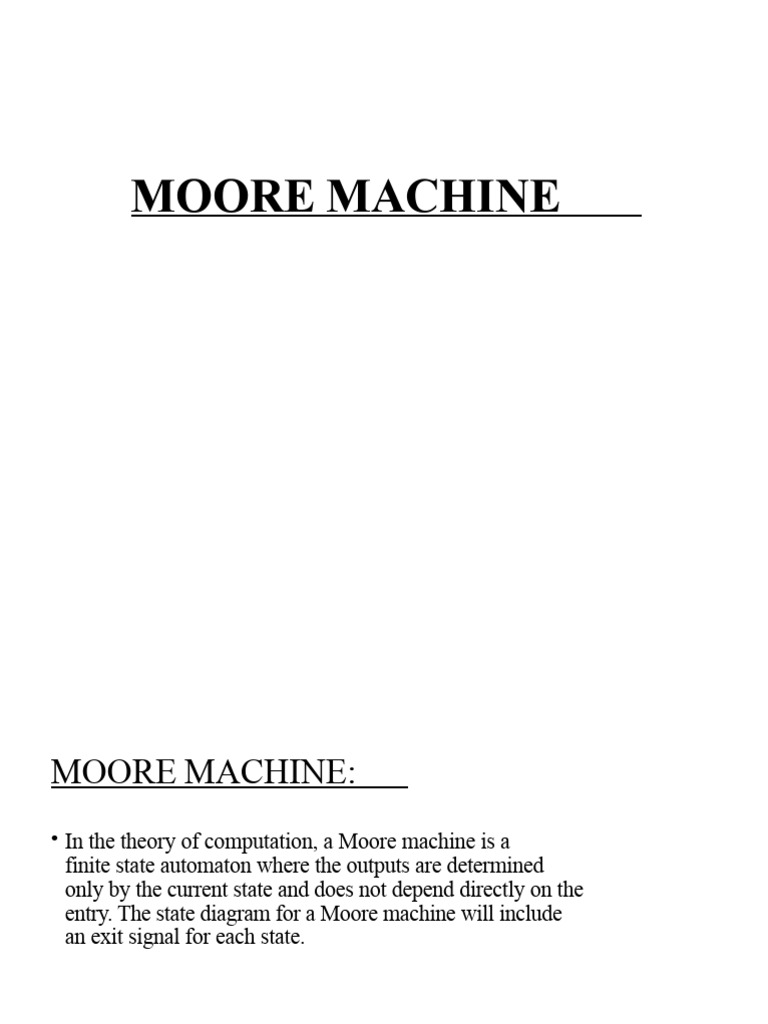 Moore Machine | PDF