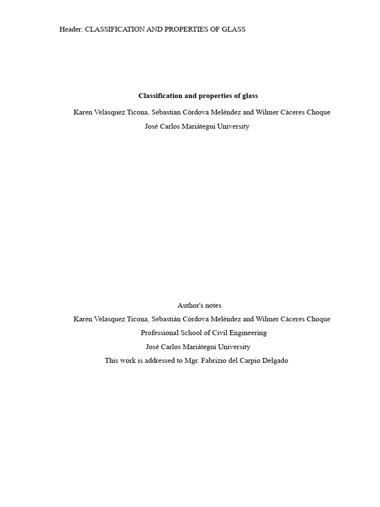 Glass Classification and Properties Guide | PDF | Glasses | Silicon Dioxide