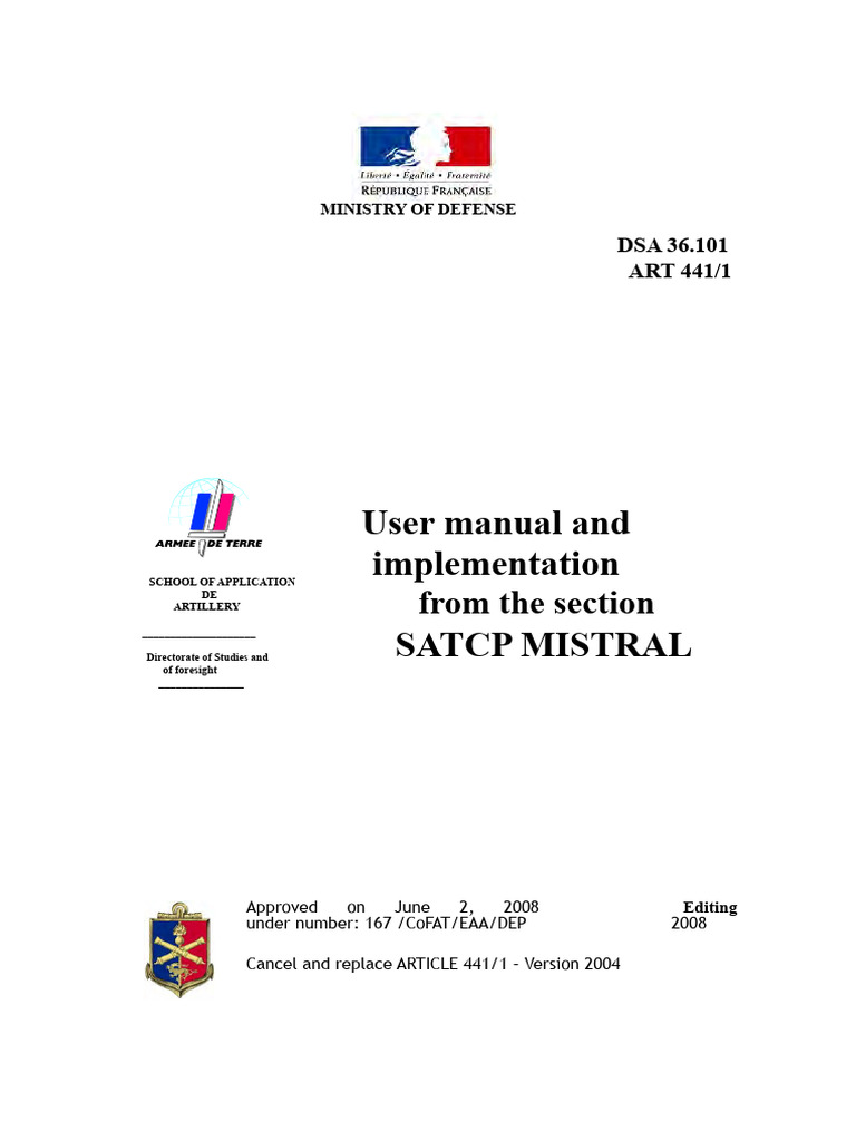 36 101 - User Manual Section Mistral | PDF | Anti Aircraft Warfare ...