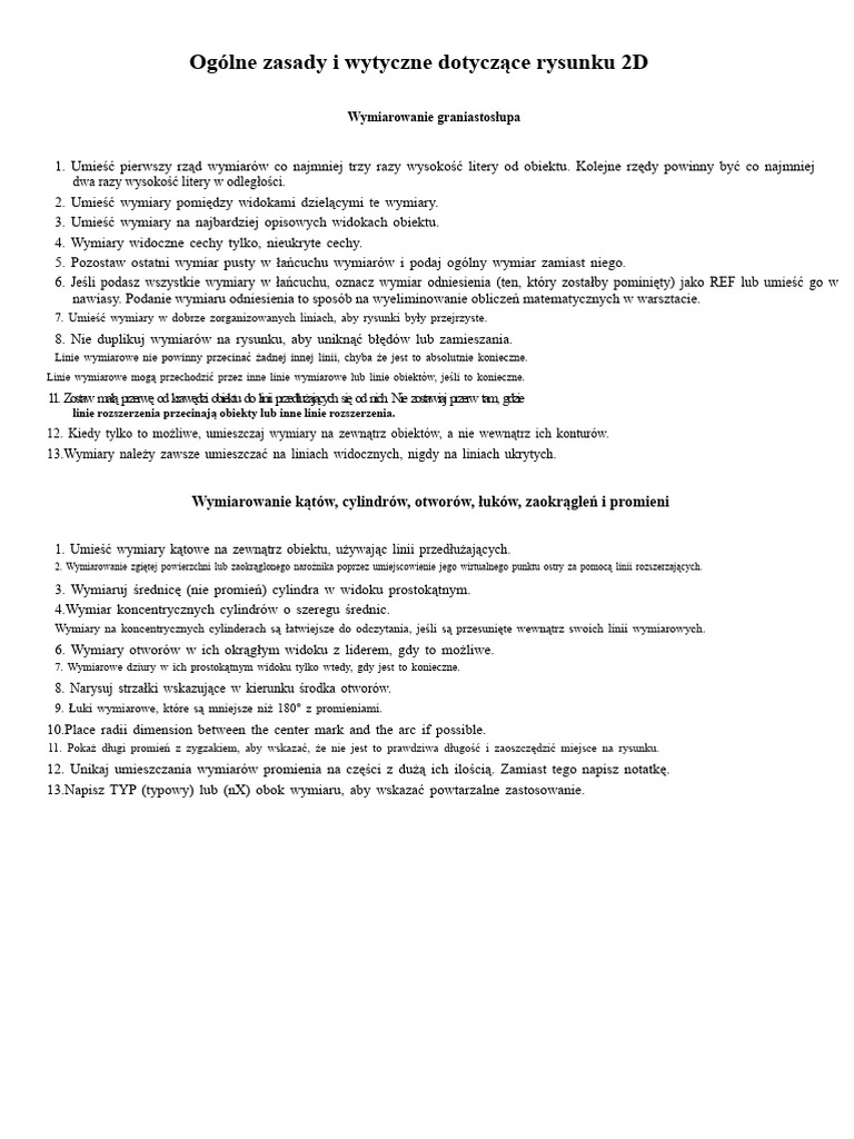 Notatki Dotyczące Rysunku 2D | PDF