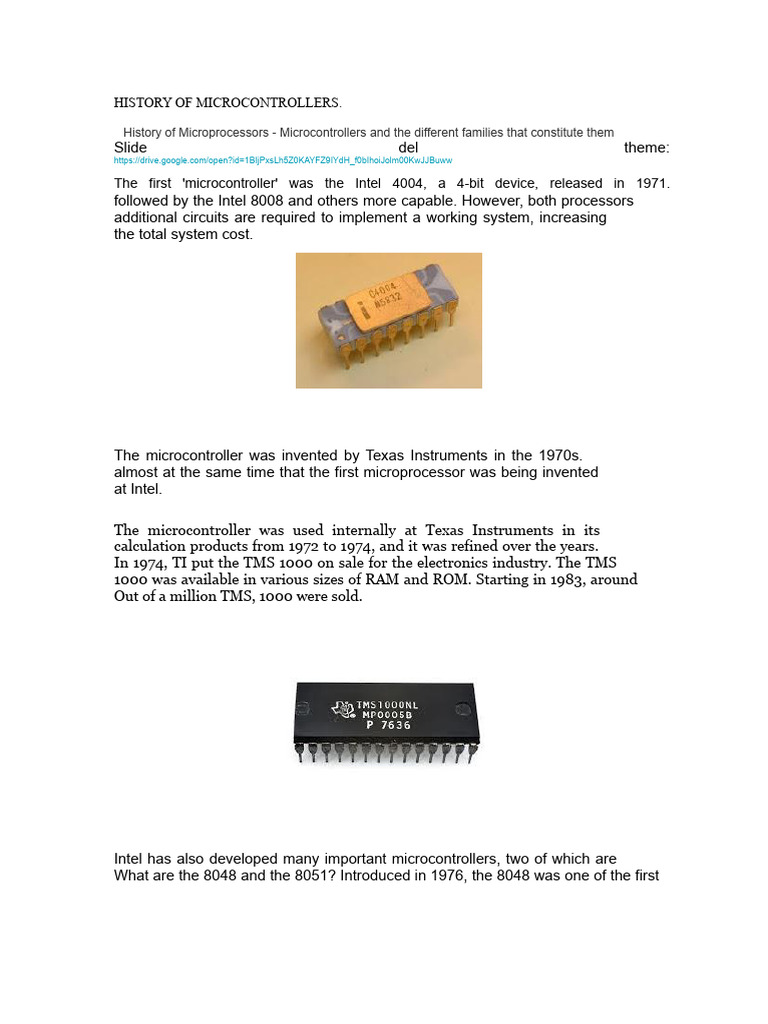 History of Microcontrollers Explained | PDF | Microcontroller ...