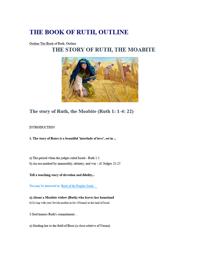 Preach RUTH THE MOABITE | PDF | Ruth (Biblical Figure) | Book Of Ruth
