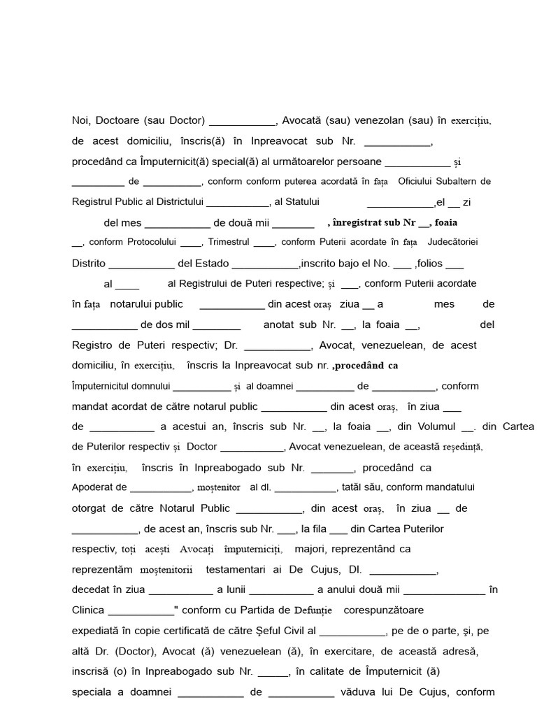 Scrisoare de Partaj Amical | PDF