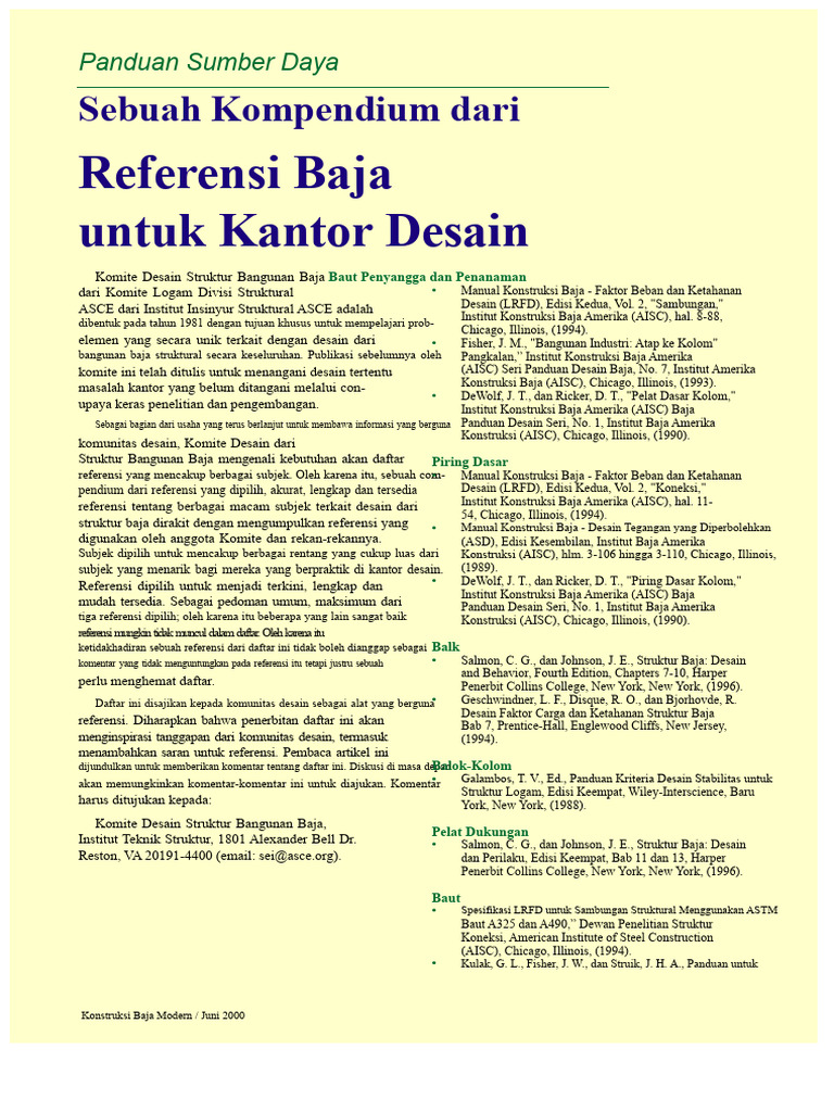 Panduan Referensi Desain Struktur Baja | PDF