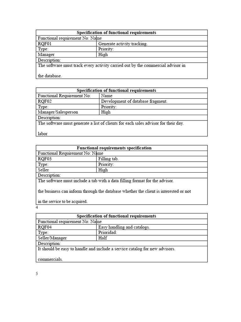 Templates for functional and non-functional requirements | PDF