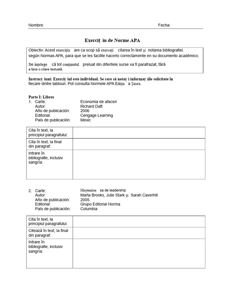 Exercițiu de Norme APA | PDF