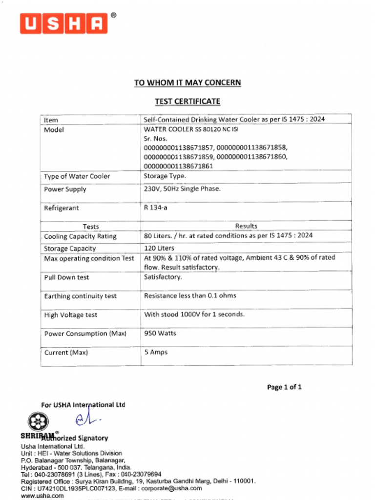 Test Certificate SS 80120 NC ISI - 19.05.25 | PDF