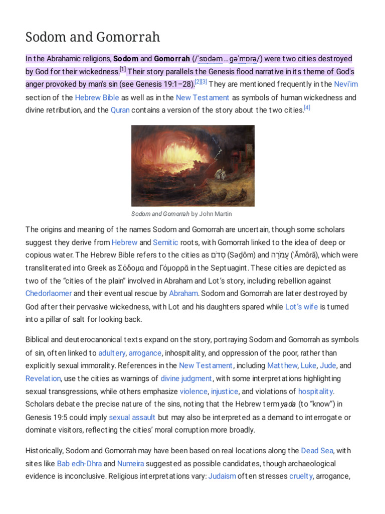 Sodom and Gomorrah - Wikipedia | PDF | Sodom And Gomorrah