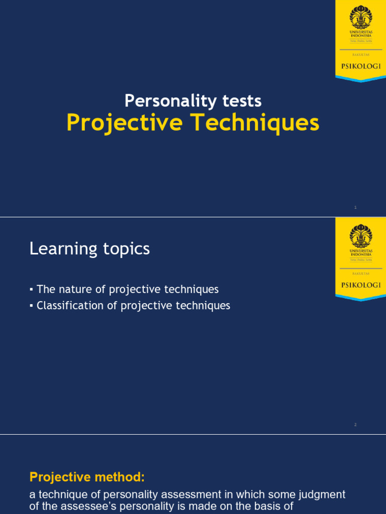 Understanding Projective Personality Tests | PDF | Psychological ...