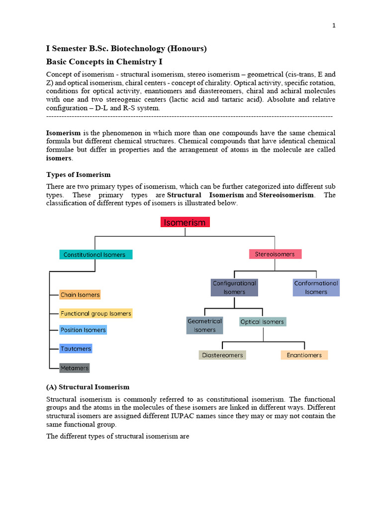 Isomerism in Chemistry Explained | PDF | Isomer | Chirality (Chemistry)