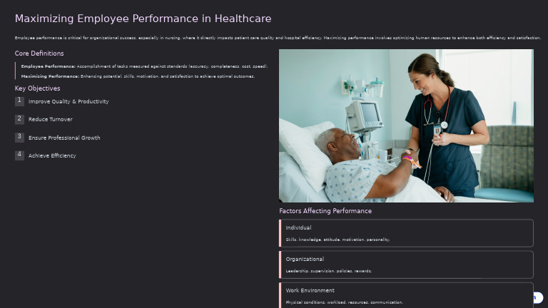 Maximizing Employee Performance in Healthcare | PDF