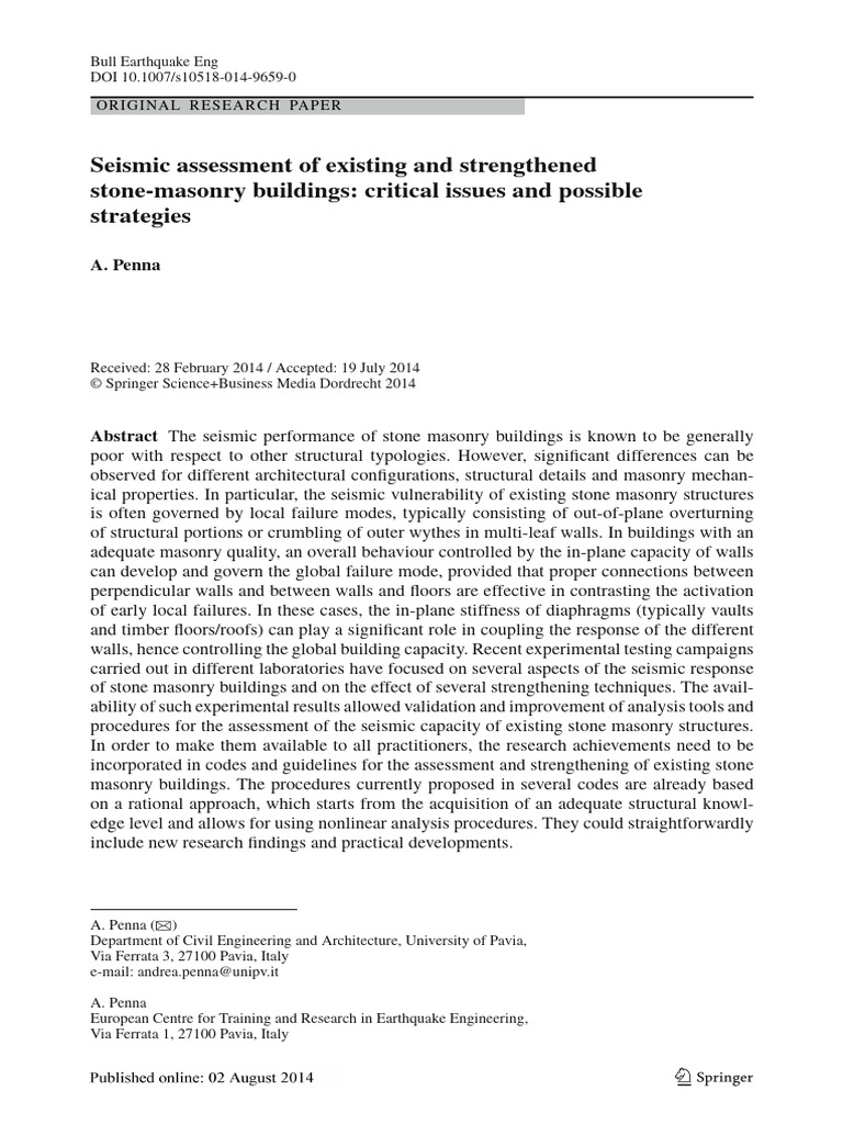 Seismic Assessment of Existing and Strengthened Nil Dai Sent Paper ...