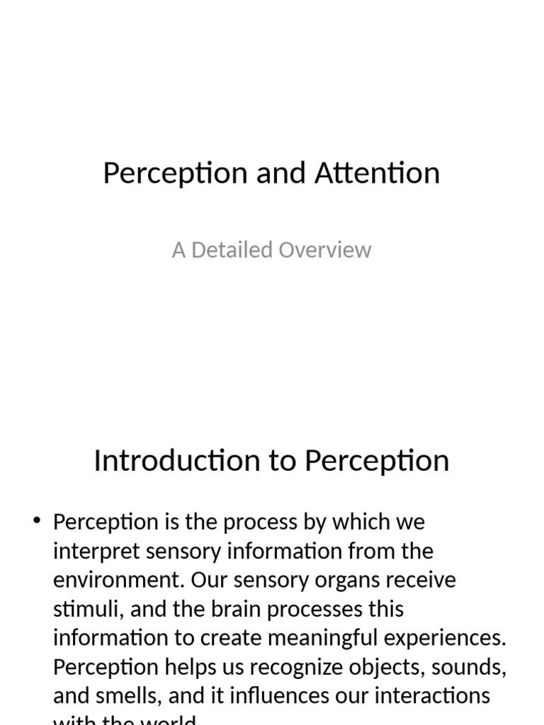 Perception and Attention | PDF | Perception | Attention