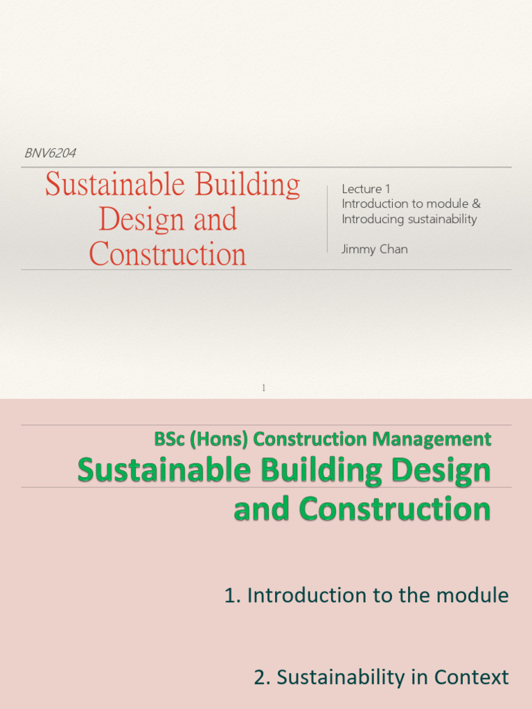 Introduction to Sustainable Building Design | PDF | Sustainability ...