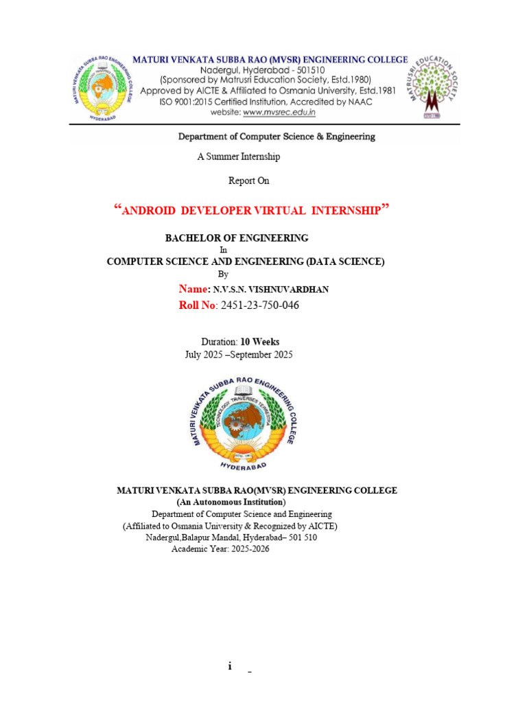 Internship 2 | PDF | Mobile App | Android (Operating System)