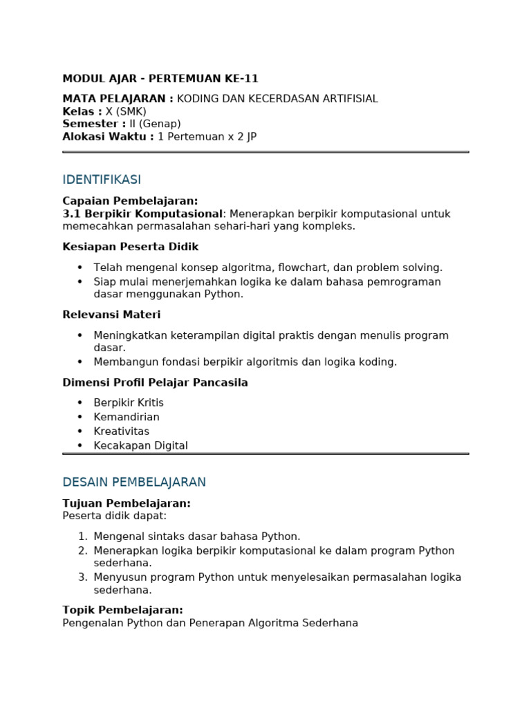 Pengenalan Python untuk Koding Dasar | PDF