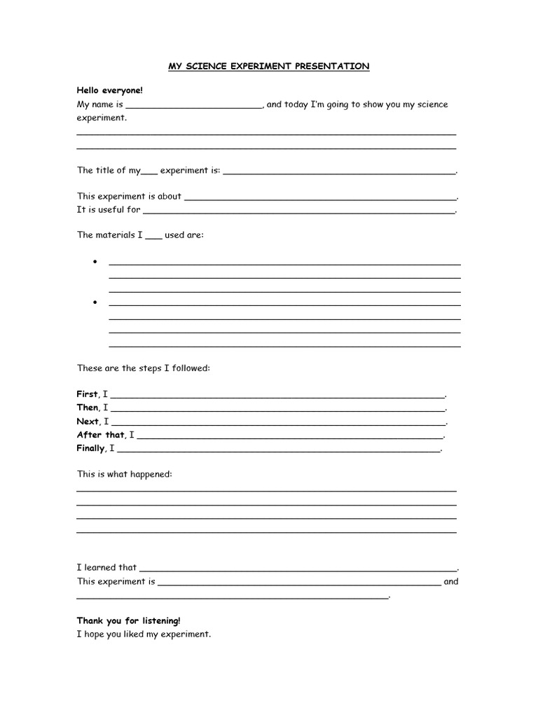 My Science Experiment | PDF