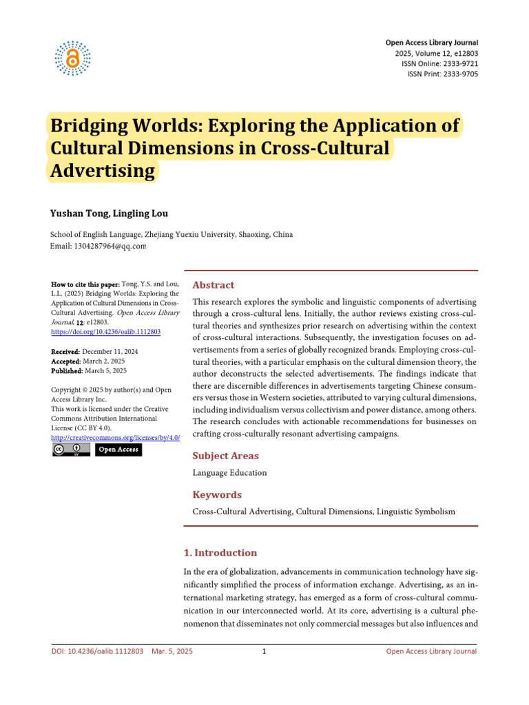 Bridging Worlds | PDF | Advertising | Cross Cultural Communication