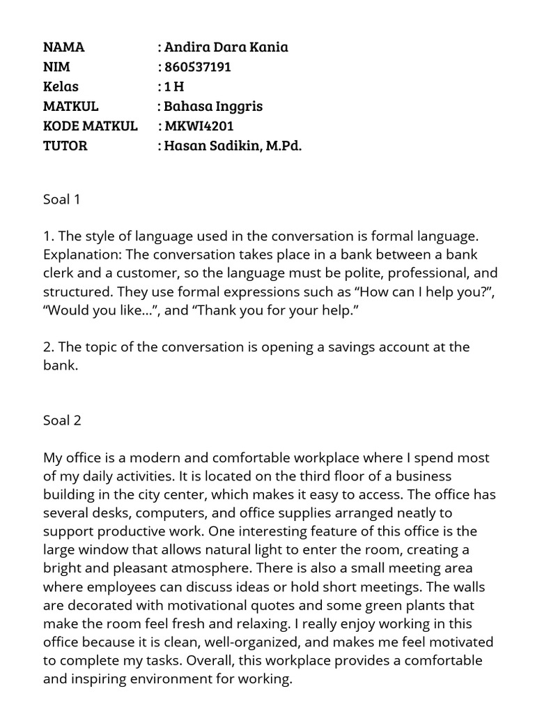 Formal English Communication Examples | PDF