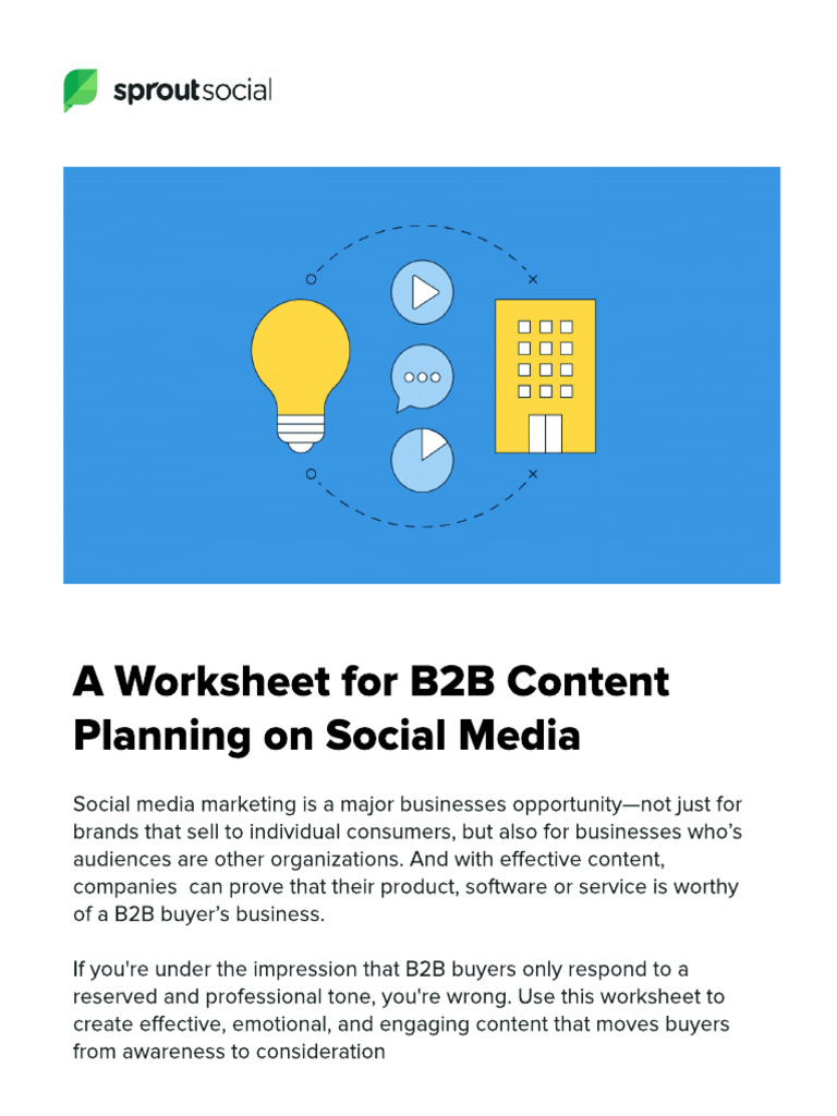 Sprout Social B2B Content Planning Worksheet | PDF