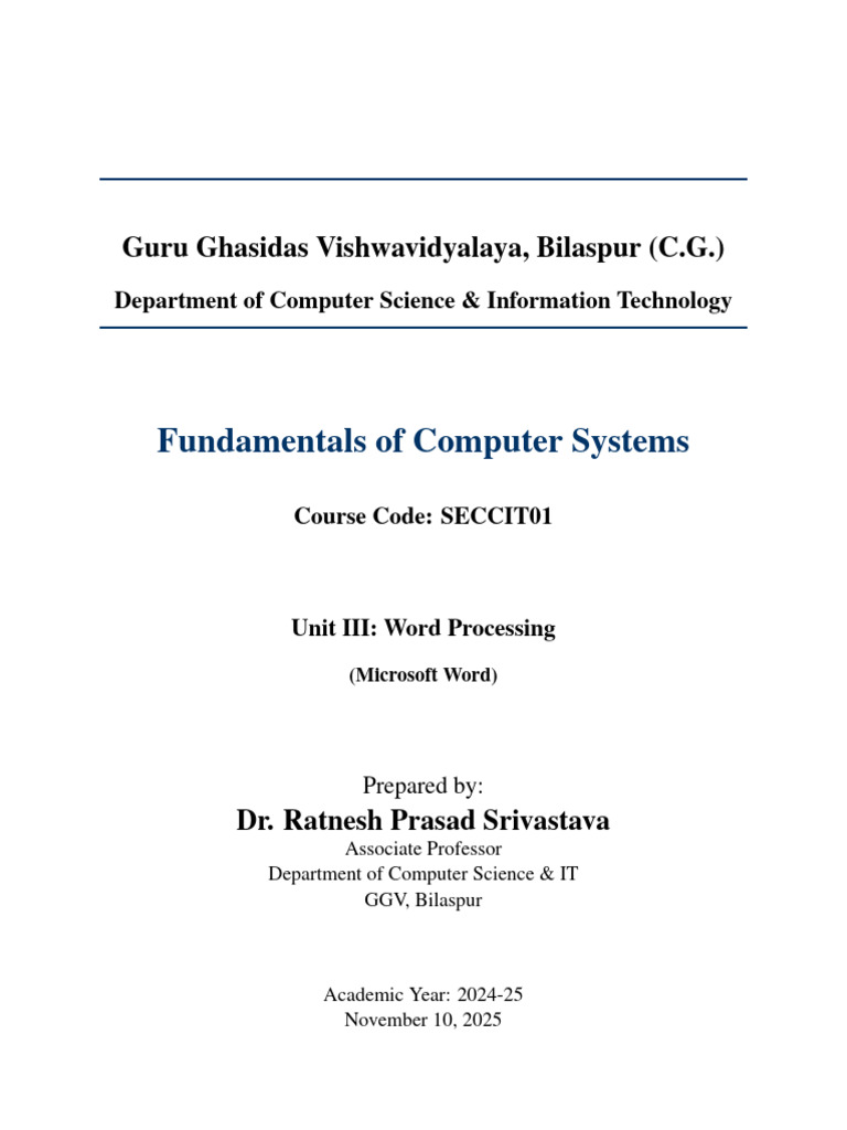 Microsoft Word Processing Fundamentals | PDF | Microsoft Word | Window ...