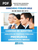 Concurso PBH 2012 - Assist en CIA Social - Prova de Psicologia -