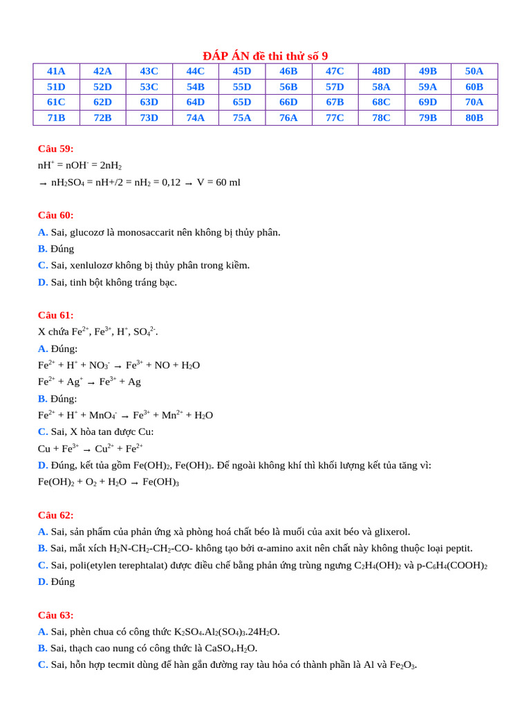 10.5 DA de Thi Thu TN Hoa So 9 | PDF