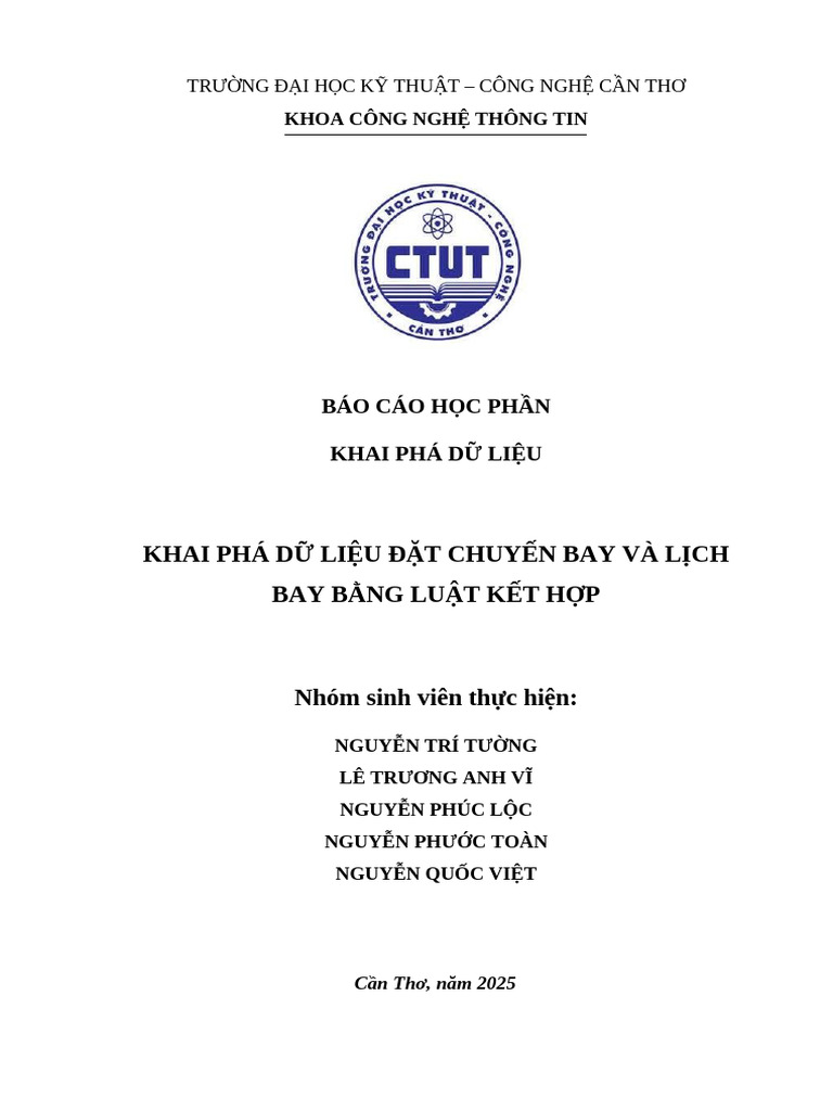 Báo Cáo KPDL - Khai Phá Dữ Liệu Chuyến Bay | PDF