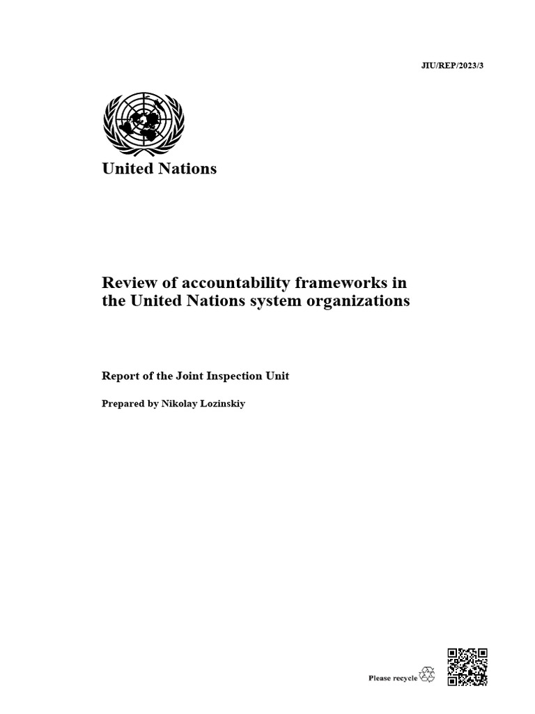 UN Accountability Framework Review 2023 | PDF | Internal Control ...