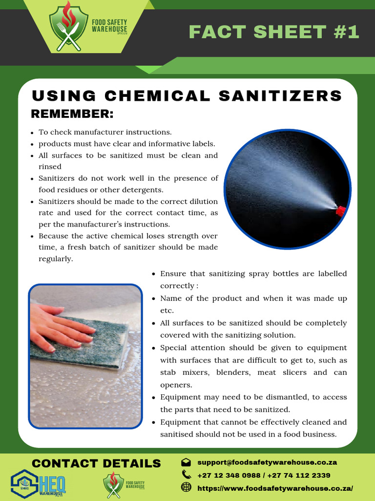 Chemical Sanitizers Usage Guide | PDF