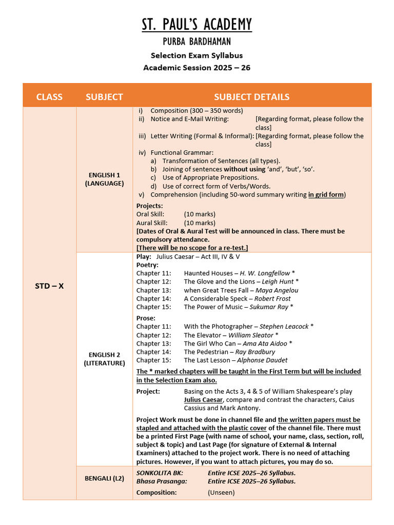 Final20term20 20std20 20x20 20syllabus | PDF