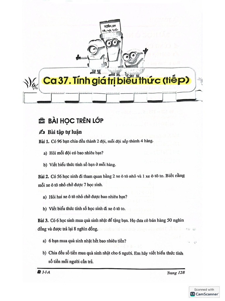 Toán 3A - Ca 37-40 | PDF