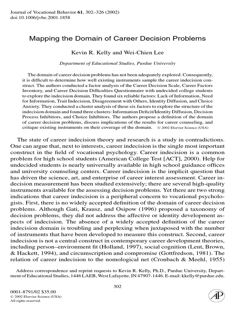 Career Decision Problems Analysis | PDF | Principal Component Analysis ...