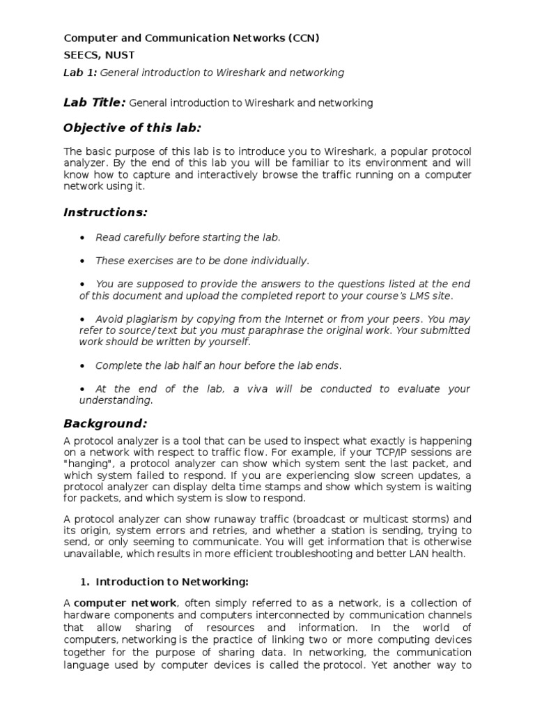 Lab1 Handout | PDF | Communications Protocols | Computer Network