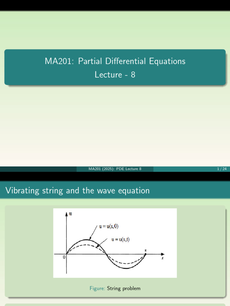 PDE Lecture 8 | PDF | Waves | Partial Differential Equation